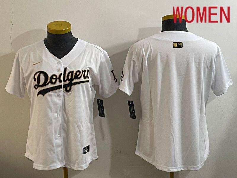 Women Los Angeles Dodgers Blank White Game 2024 Nike MLB Jersey style 12051
